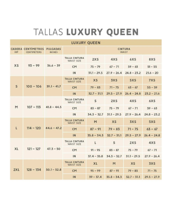 Faja Reloj de Arena Media Pierna Con Broches - Luxury Queen | Ref. Lux-213