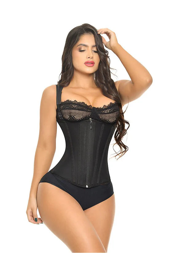 FP1005 FAJA CHALECO ULTRA CINTURA DE 15 VARILLAS CON BROCHES Y CIERRE , CREA SILUETA RELOJ DE ARENA