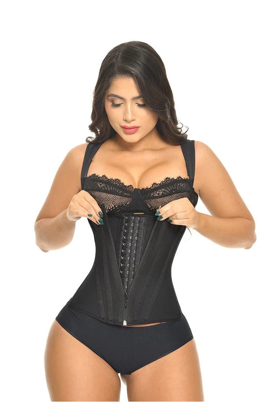 FP1005 FAJA CHALECO ULTRA CINTURA DE 15 VARILLAS CON BROCHES Y CIERRE , CREA SILUETA RELOJ DE ARENA