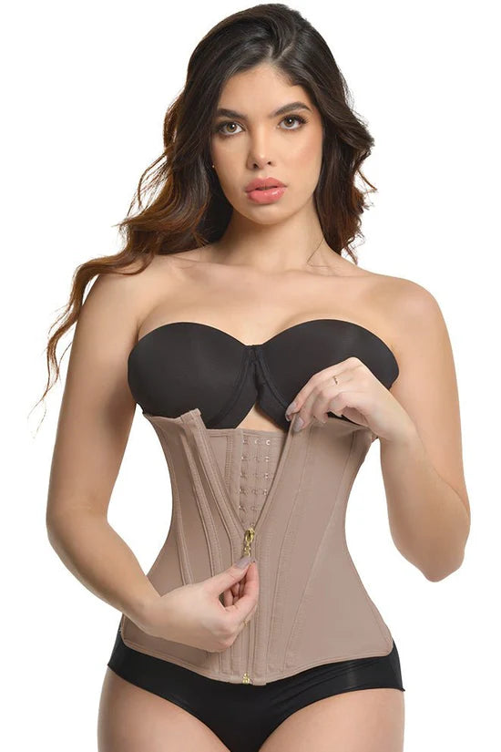 FP1006 FAJA CINTURILLA ULTRA CINTURA DE 15 VARILLAS CON BROCHES Y CIERRE , CREA SILUETA RELOJ DE ARENA